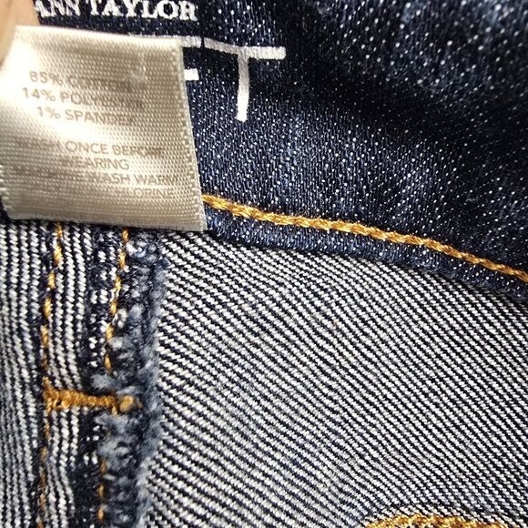 Ann Taylor Loft Women Curvy Bootcut Jeans Size 12 Mid Rise Cotton Blend - Picture 5 of 7